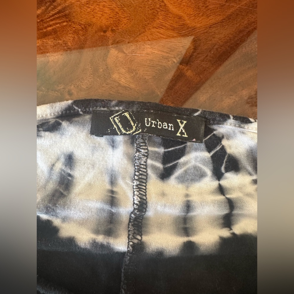 Urban X Black White Tie Dye Tunic Top Blouse Shirt Size Large - Picture 5 of 5